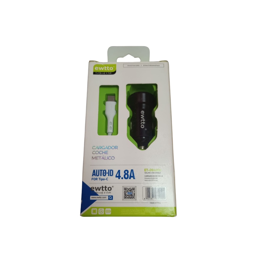 Ewtto cargador para coche y cable tipo C