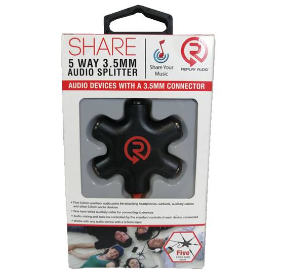 Splitter auxiliar para 3.5mm de 5 entradas