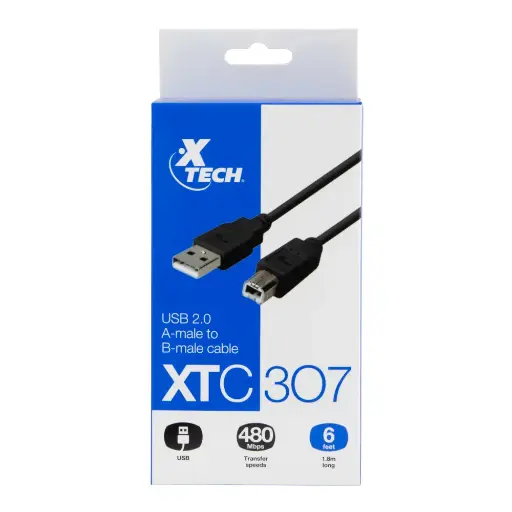 Xtech Cable impresora USB-A USB-B XTC307 1.8m