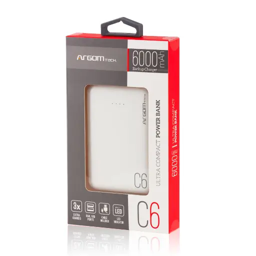Argom Power bank C6 6000mAh ARG-PB-1136WT