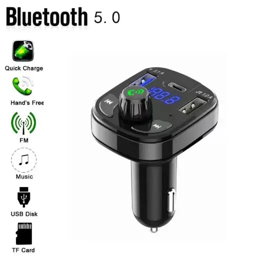 Transmisor bluetooth y cargador para carro F17 